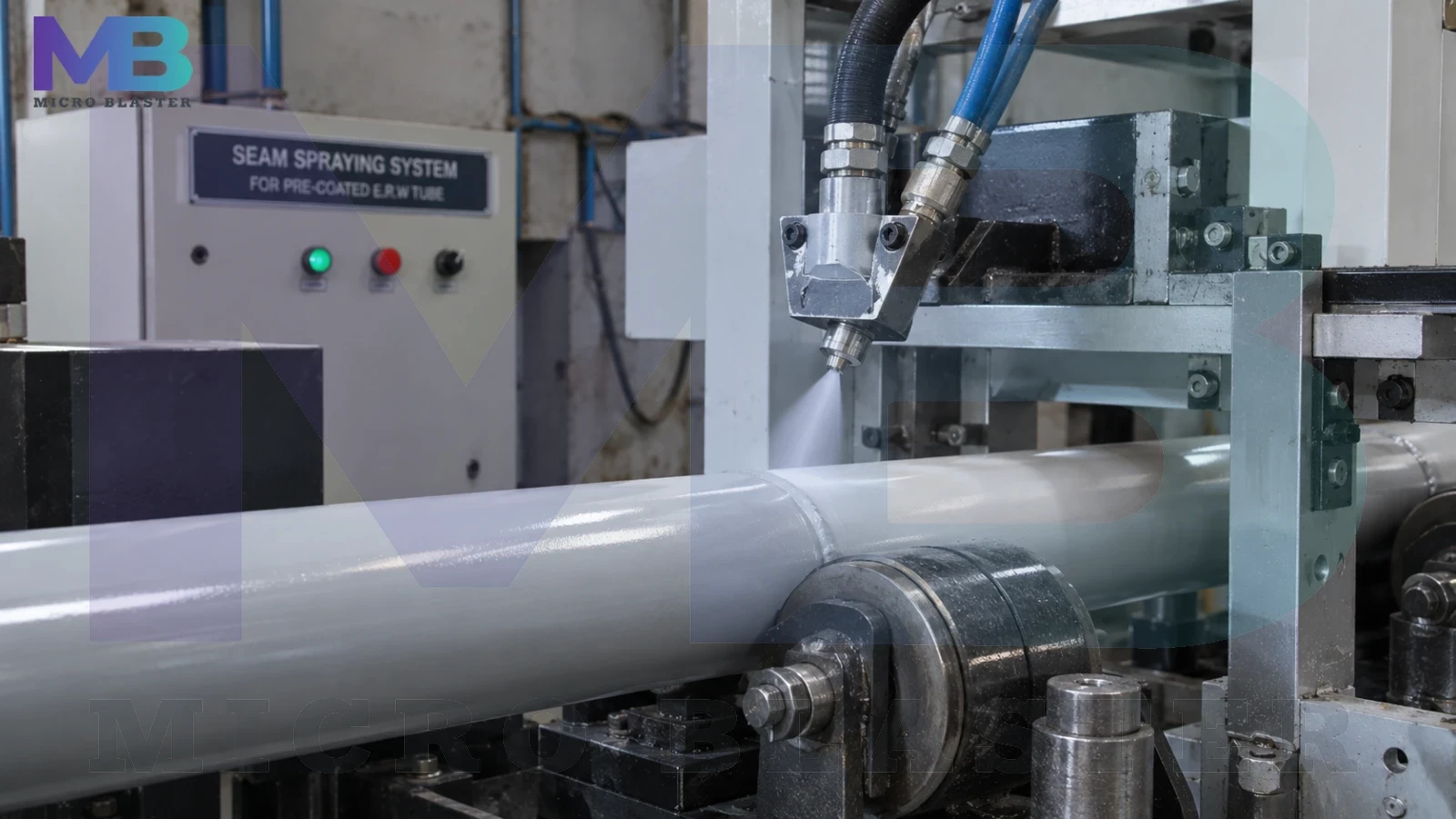 Seam Spraying of Pre-coated E.R.W Tube